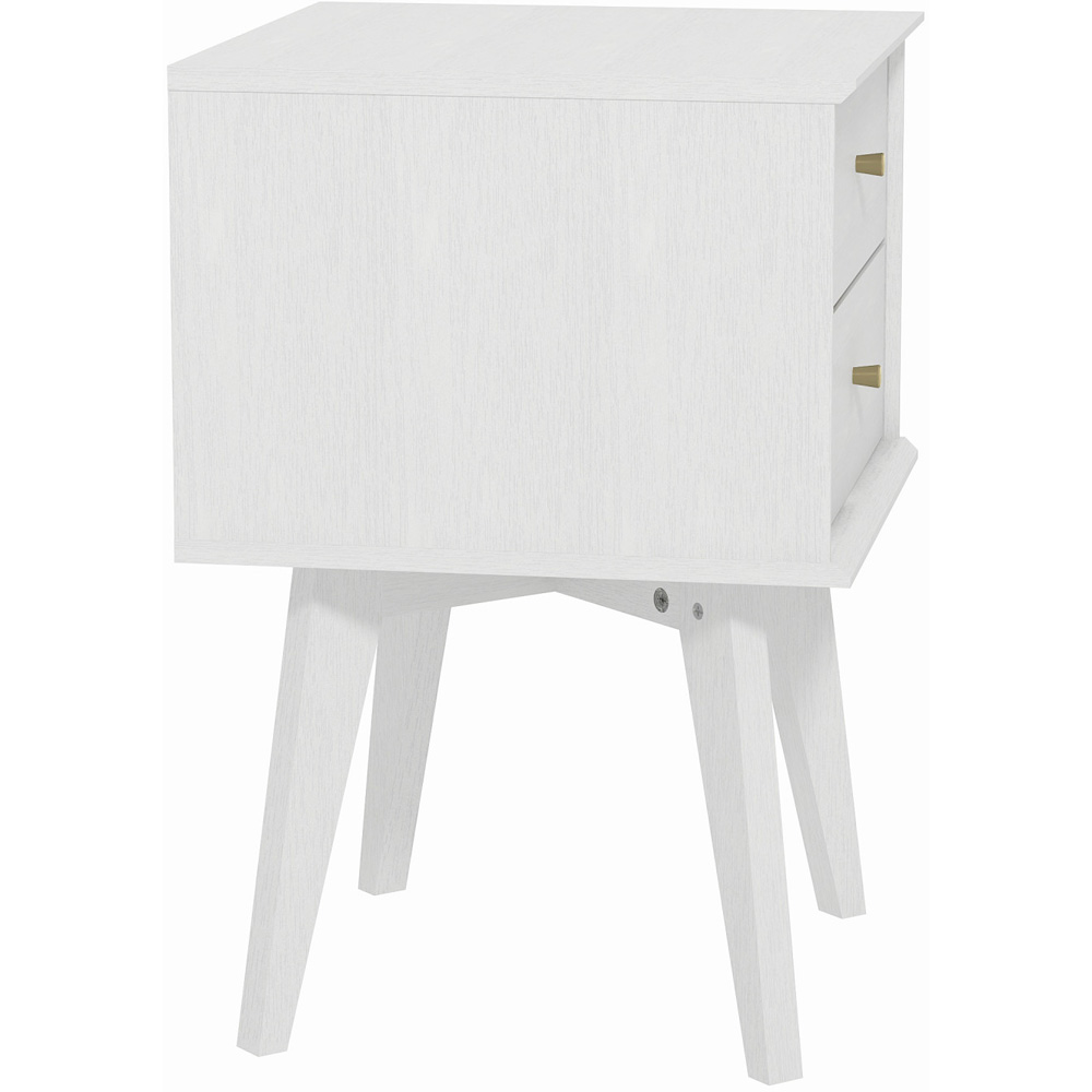GFW Buckfast 2 Drawer Pearl White Side Table Image 5