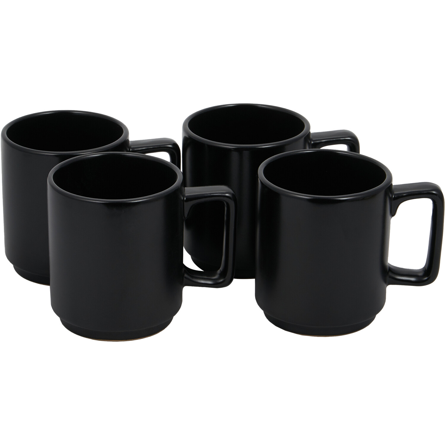 Set of 4 Malmo Stacking Mugs - Black Image 1