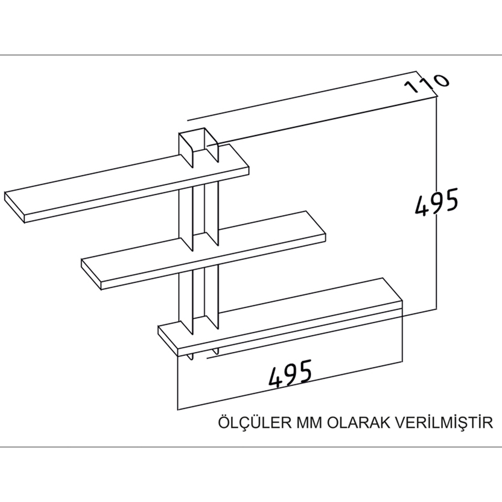 Decorotika Mita 3 Tier White Wall Mounted Shelf Image 6