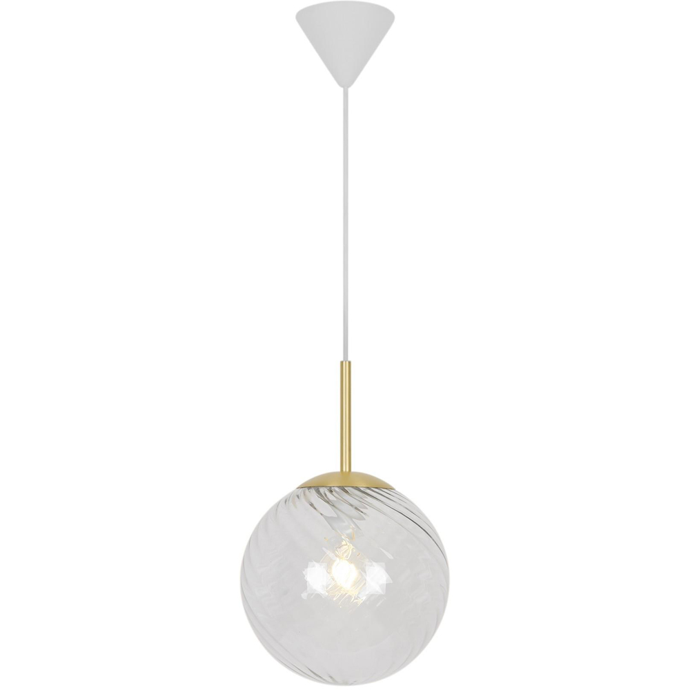 Nordlux Chisell Brass Glass Dome Pendant Light Image 1