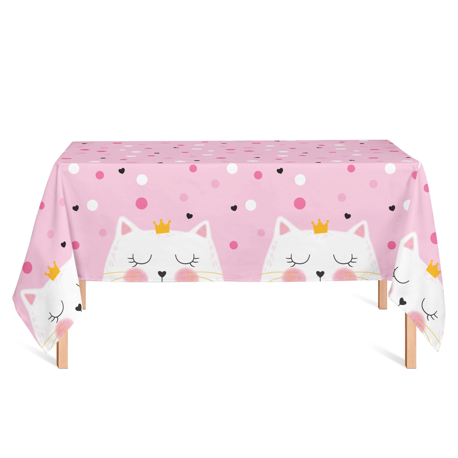 Kitten Party Reusable Table Cover Pink Image 3
