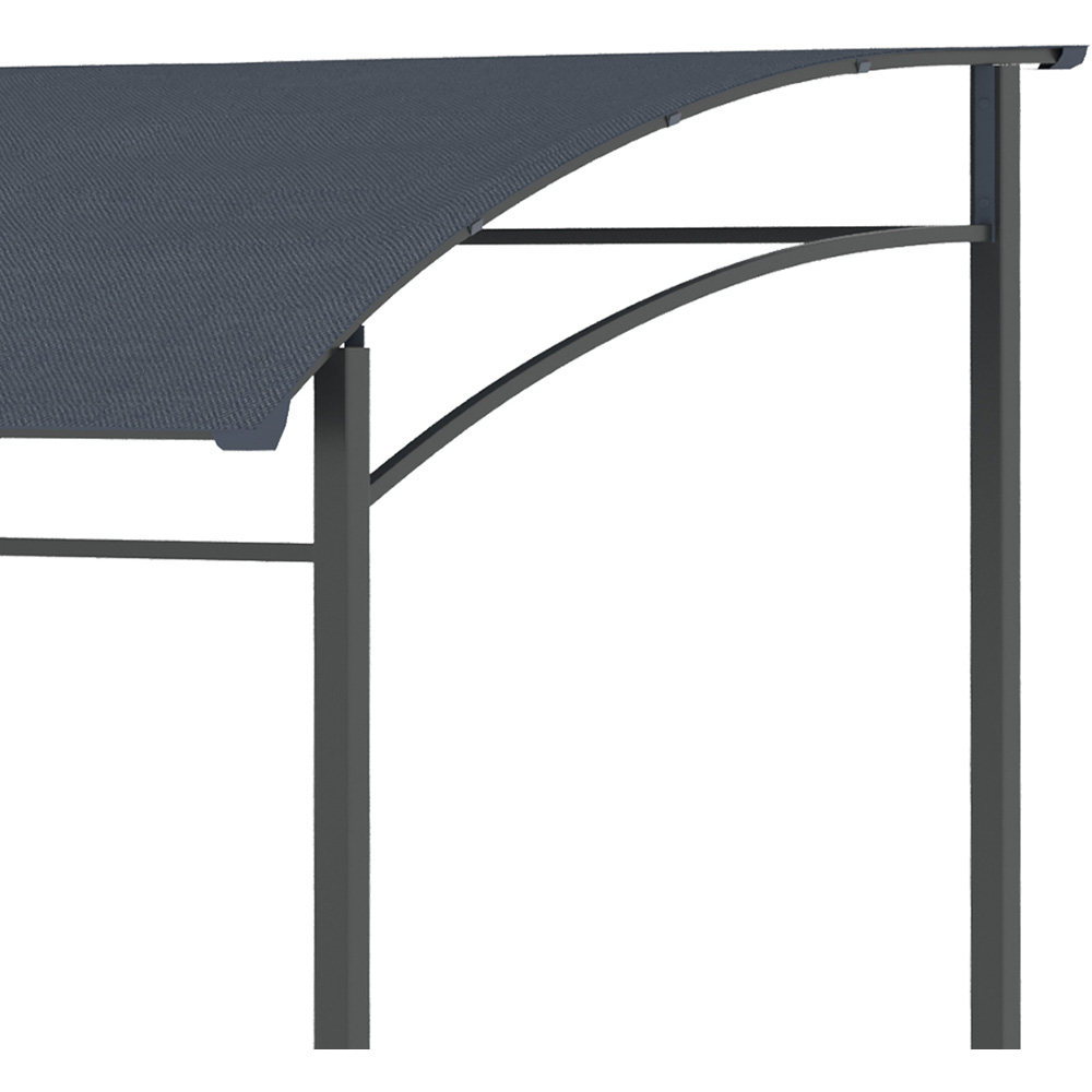 Outsunny 2 x 1.5m Grey Metal Frame BBQ Grill Gazebo with Hooks Image 3