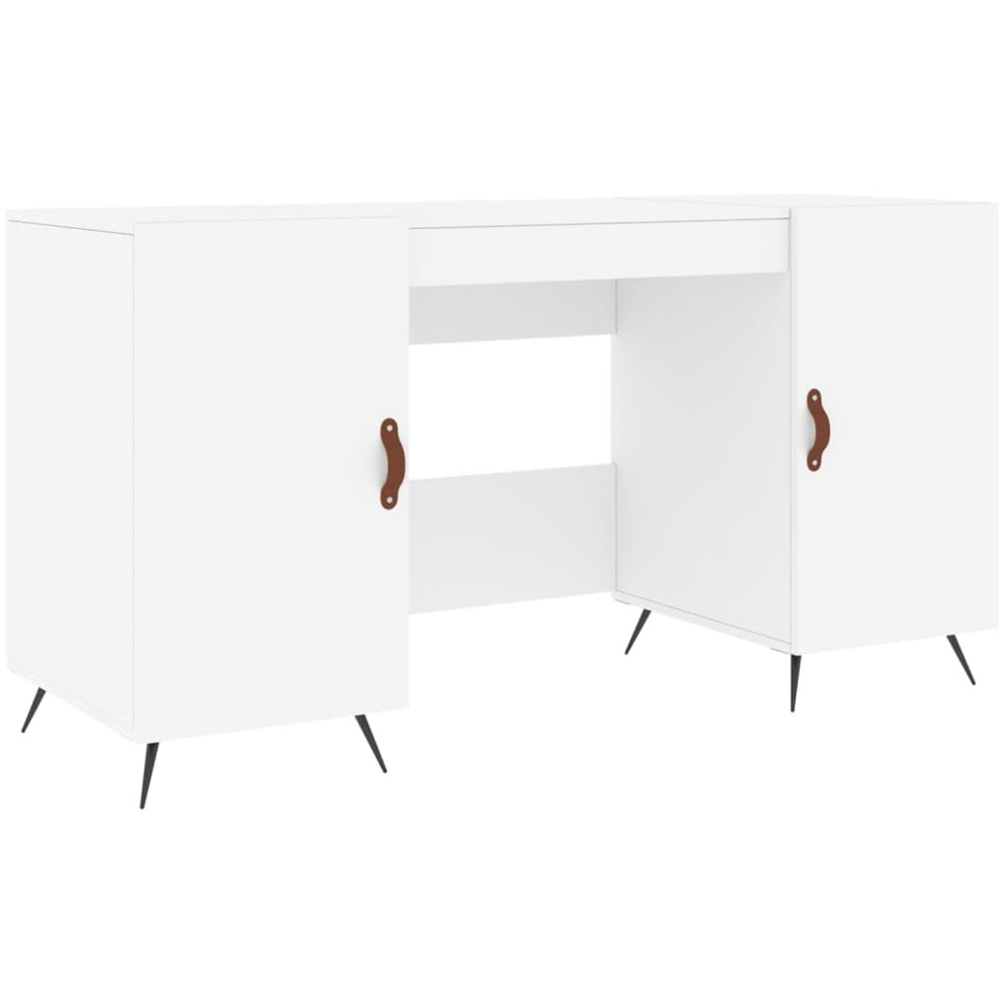 vidaXL 2 Door Computer Desk White Image 2