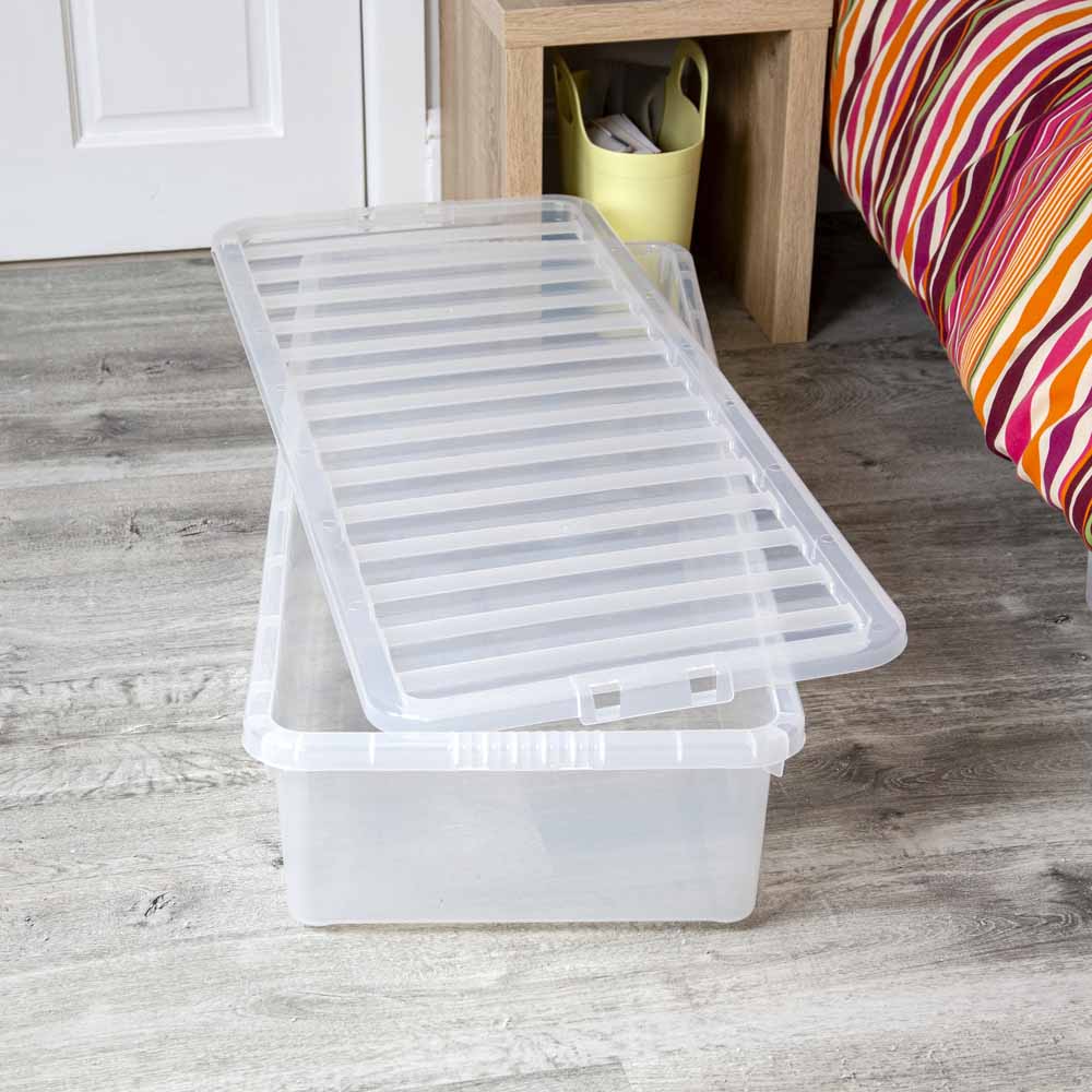 Wham 55L Crystal Storage Box and Lid 3 Pack