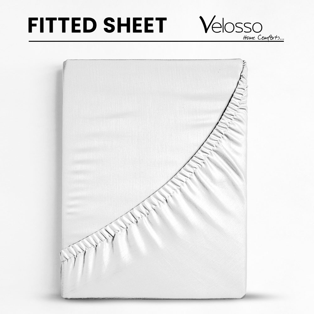 Velosso Microfibre Single White Fitted Sheet Image 3