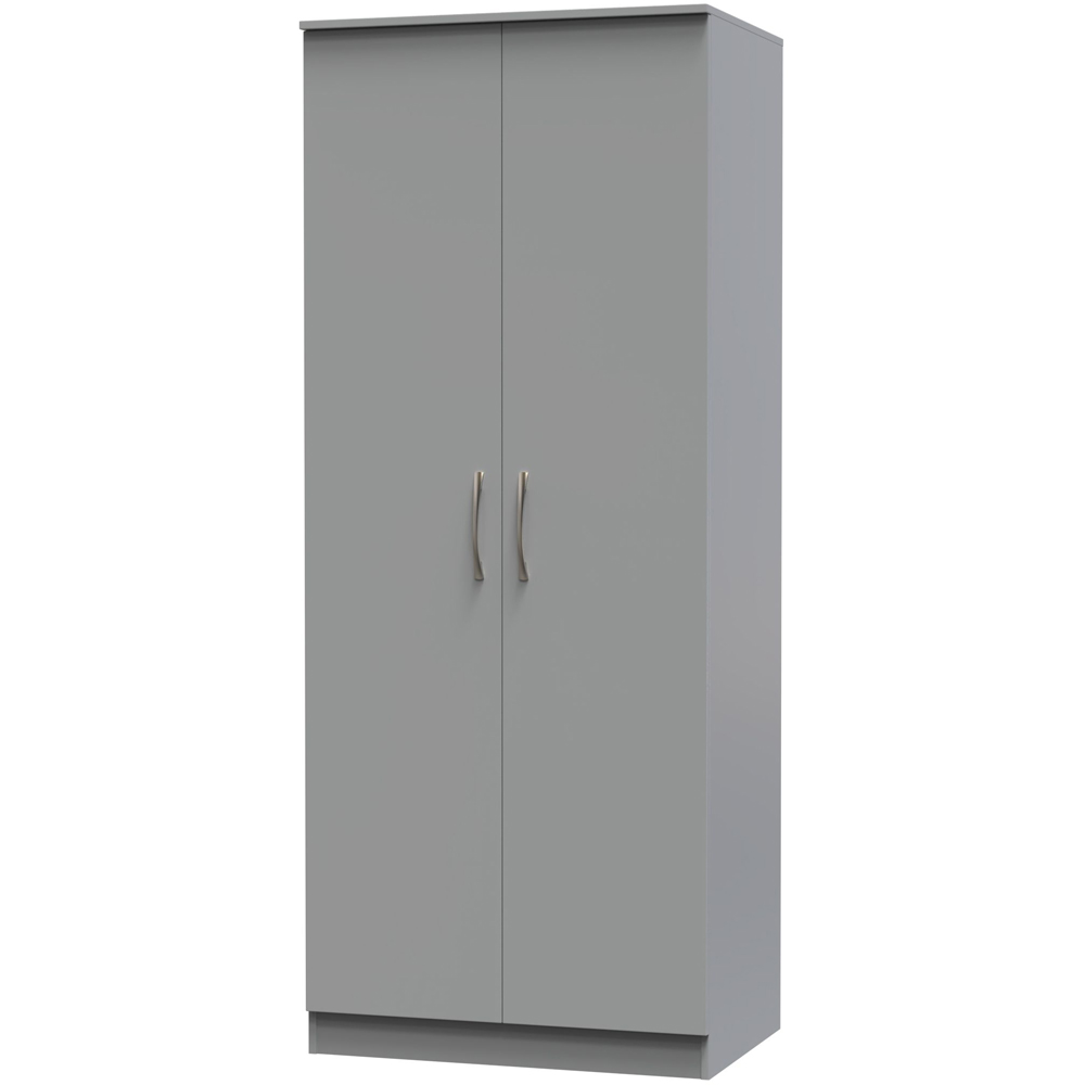 Crowndale Avon 2 Door Dusk Grey Wardrobe Ready Assembled Image 4