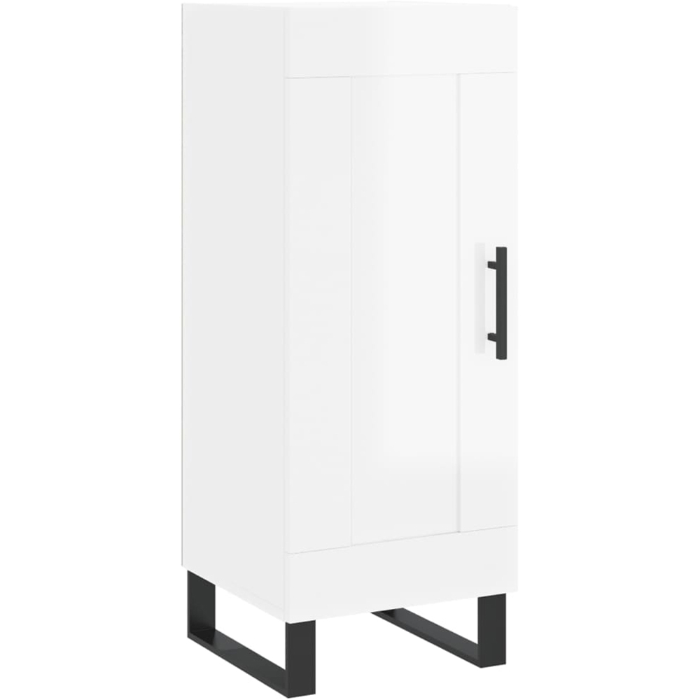 vidaXL Single Door High Gloss White Sideboard Image 2