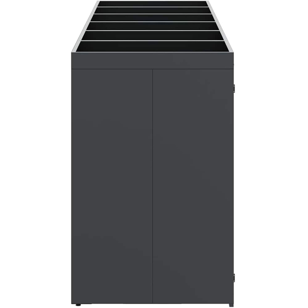 vidaXL Anthracite 6 Wheelie Bin Storage Shed with Planter Roof Image 5
