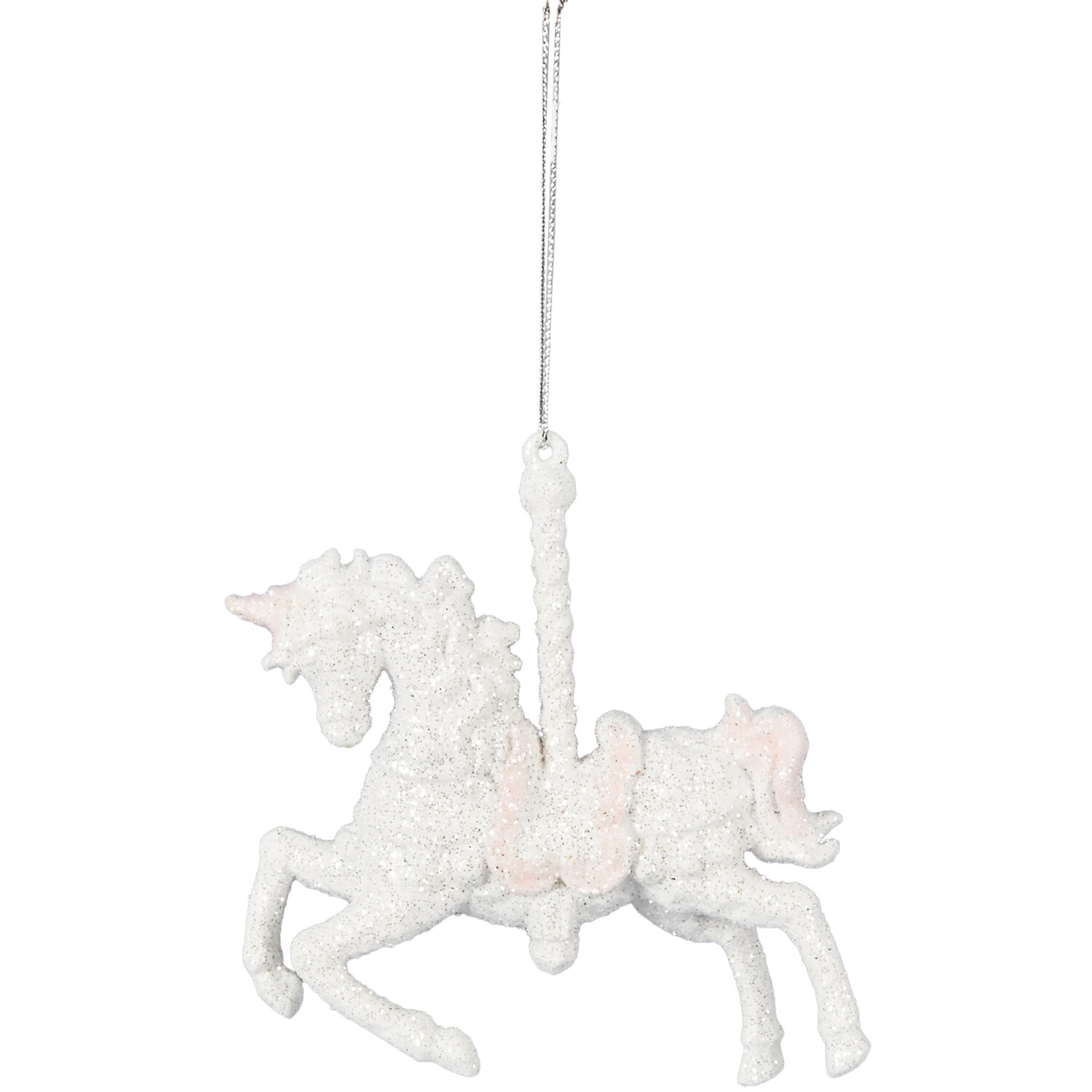 Blushing Glitter Carousel Decoration Image 1