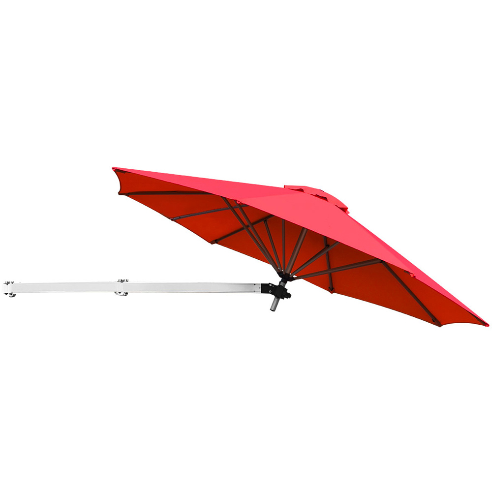 Costway Burgundy Large Outdoor Tilting Sunshade Umbrella Image 1