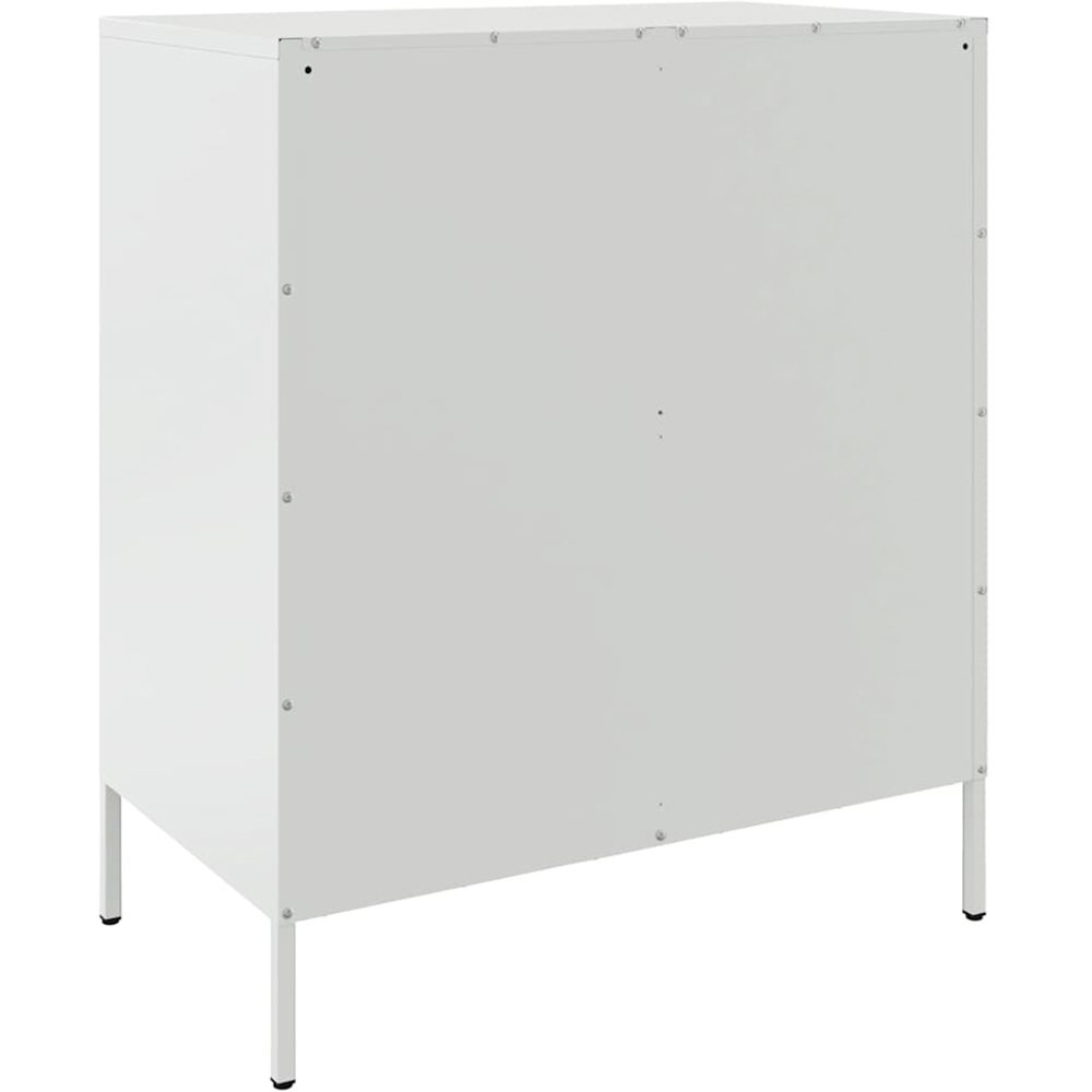 vidaXL 2 Door Steel White Sideboard Image 6