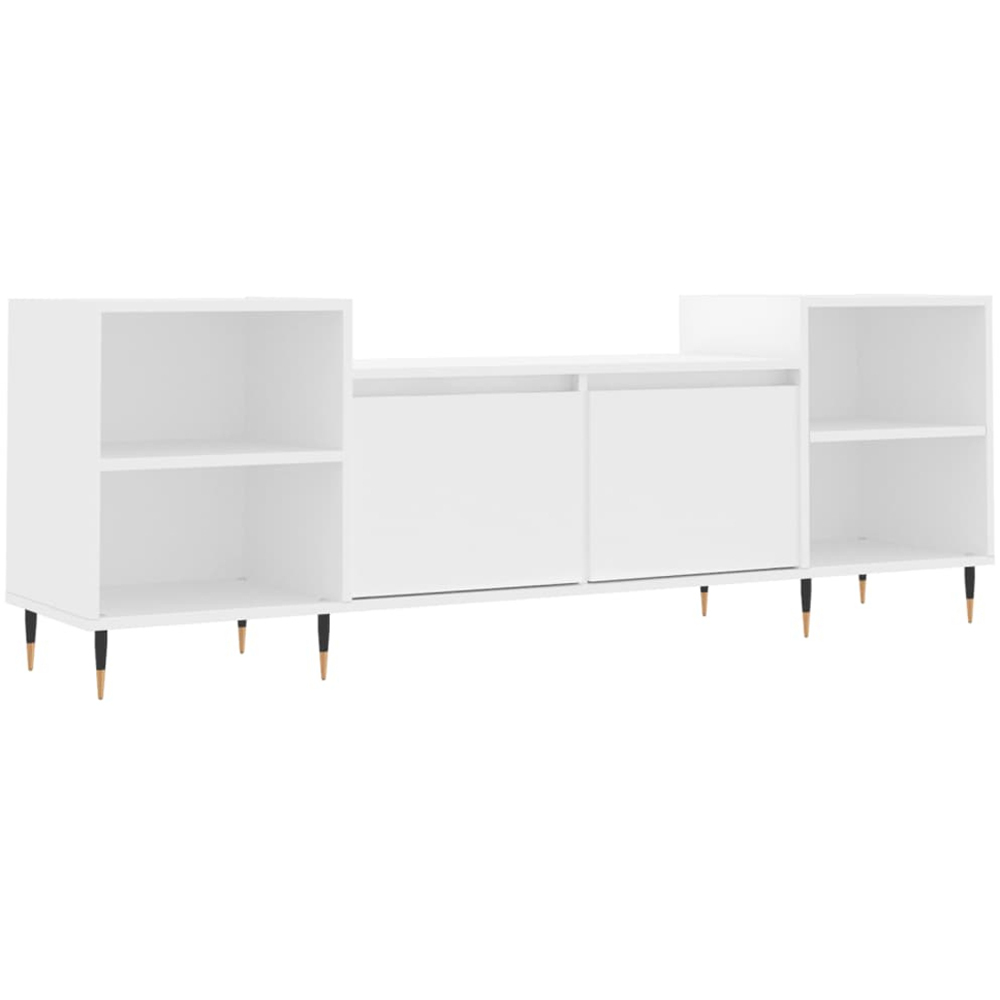 vidaXL 2 Door 4 Shelf White TV Cabinet Image 2