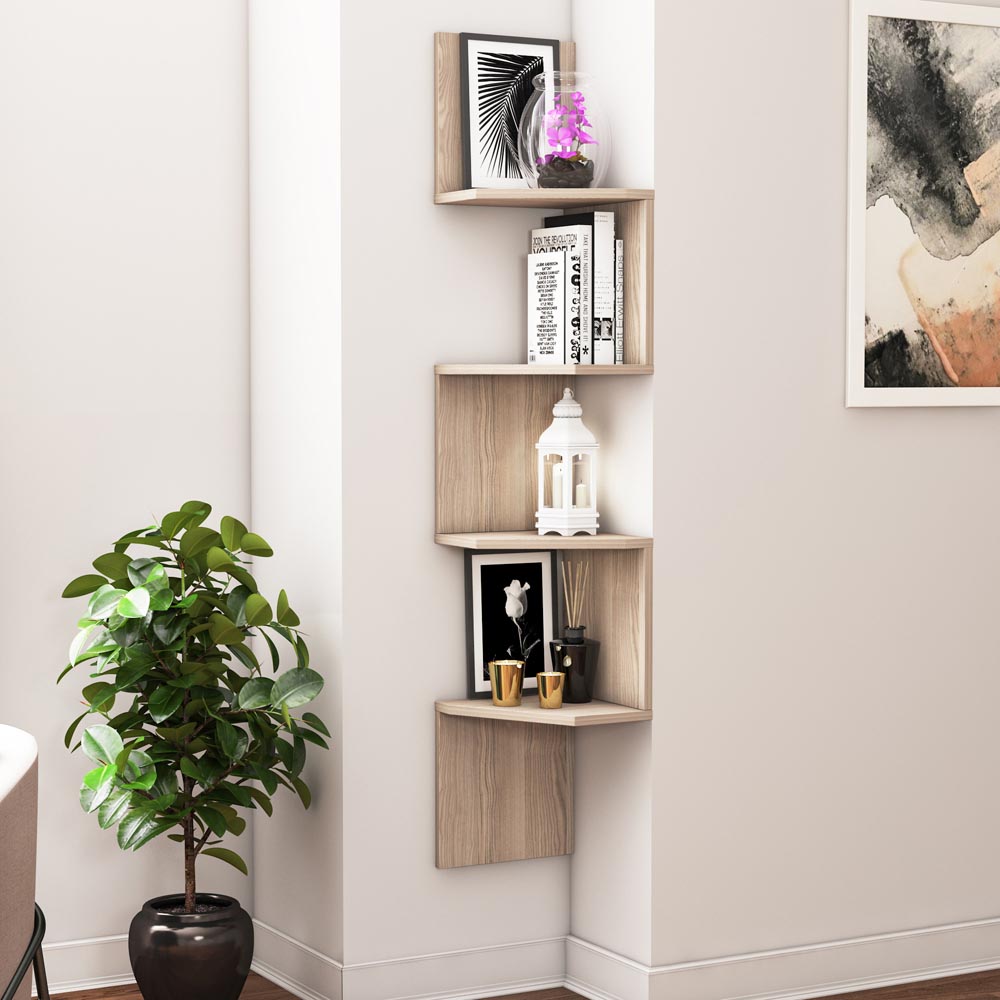 Decorotika Desaldo 4 Shelf Cordoba Corner Wall Mounted Shelving Unit Image 6