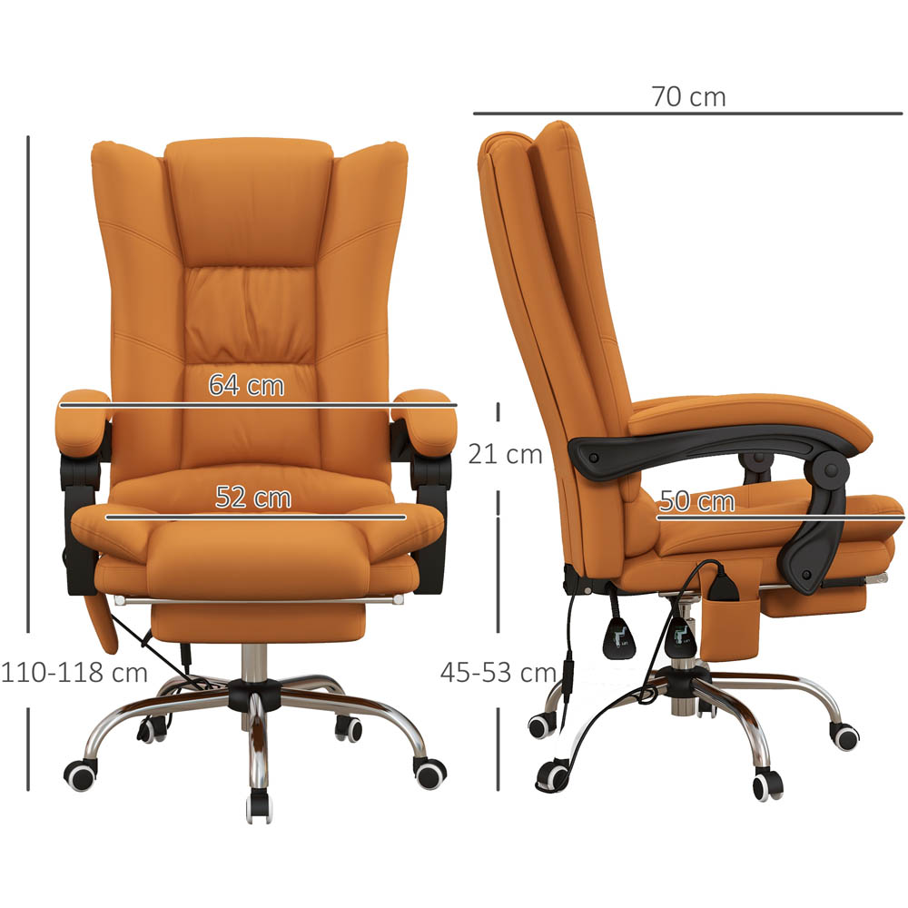 Portland Light Brown PU Leather Swivel Vibration Massage Office Chair Image 7