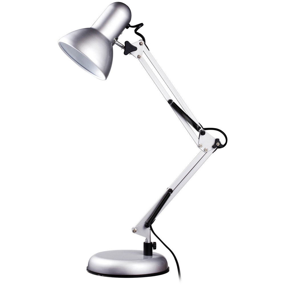 Premier Housewares Studio Silver Grey Desk Lamp Image 1