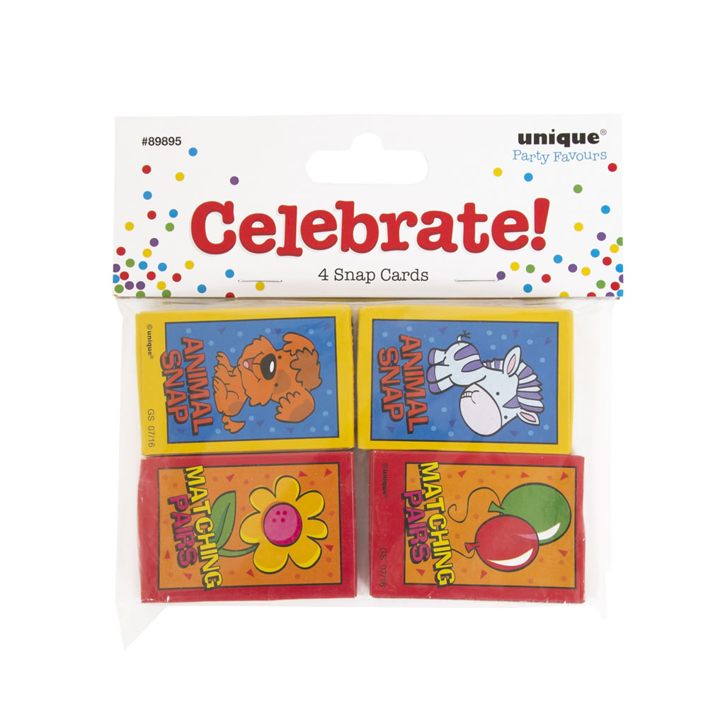 Snap Cards Party Bag Favours 4 pack Image 1