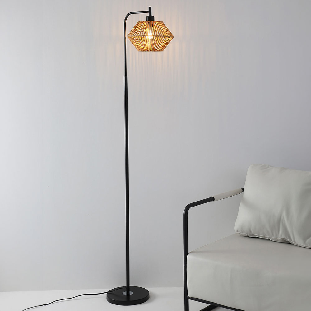 Living and Home Brown Irregular Shade Floor Lamp Image 2
