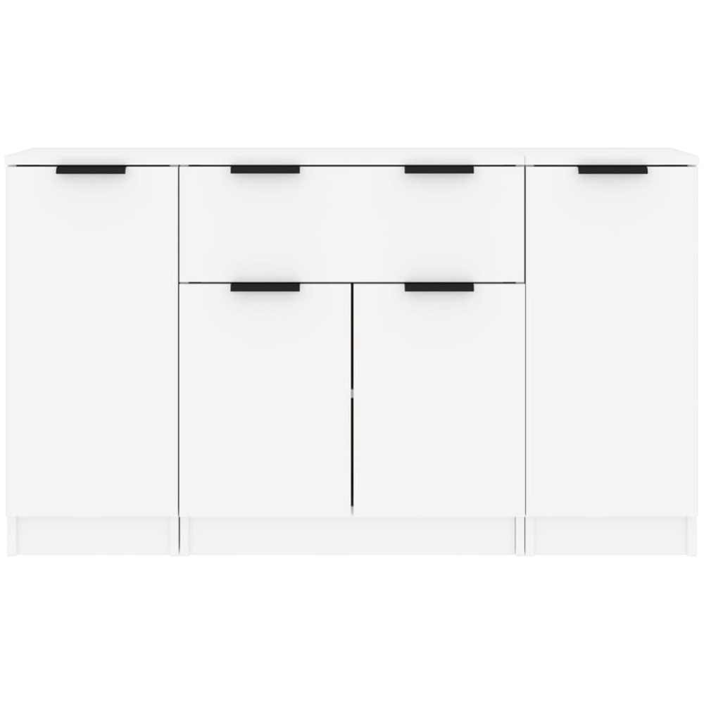 vidaXL 4 Door Single Drawer White Sideboard Image 4