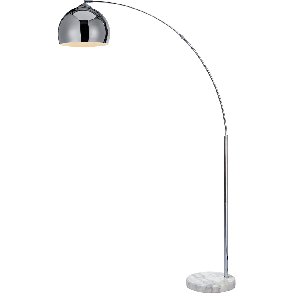 Teamson Home Arquer Arc Chrome Finished White Marble Floor Lamp Image 1