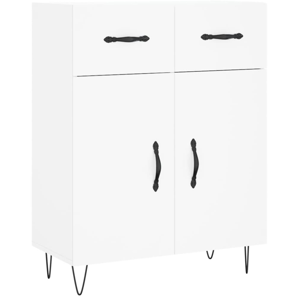 vidaXL 2 Door 2 Drawer 3 Shelf White Highboard Image 7
