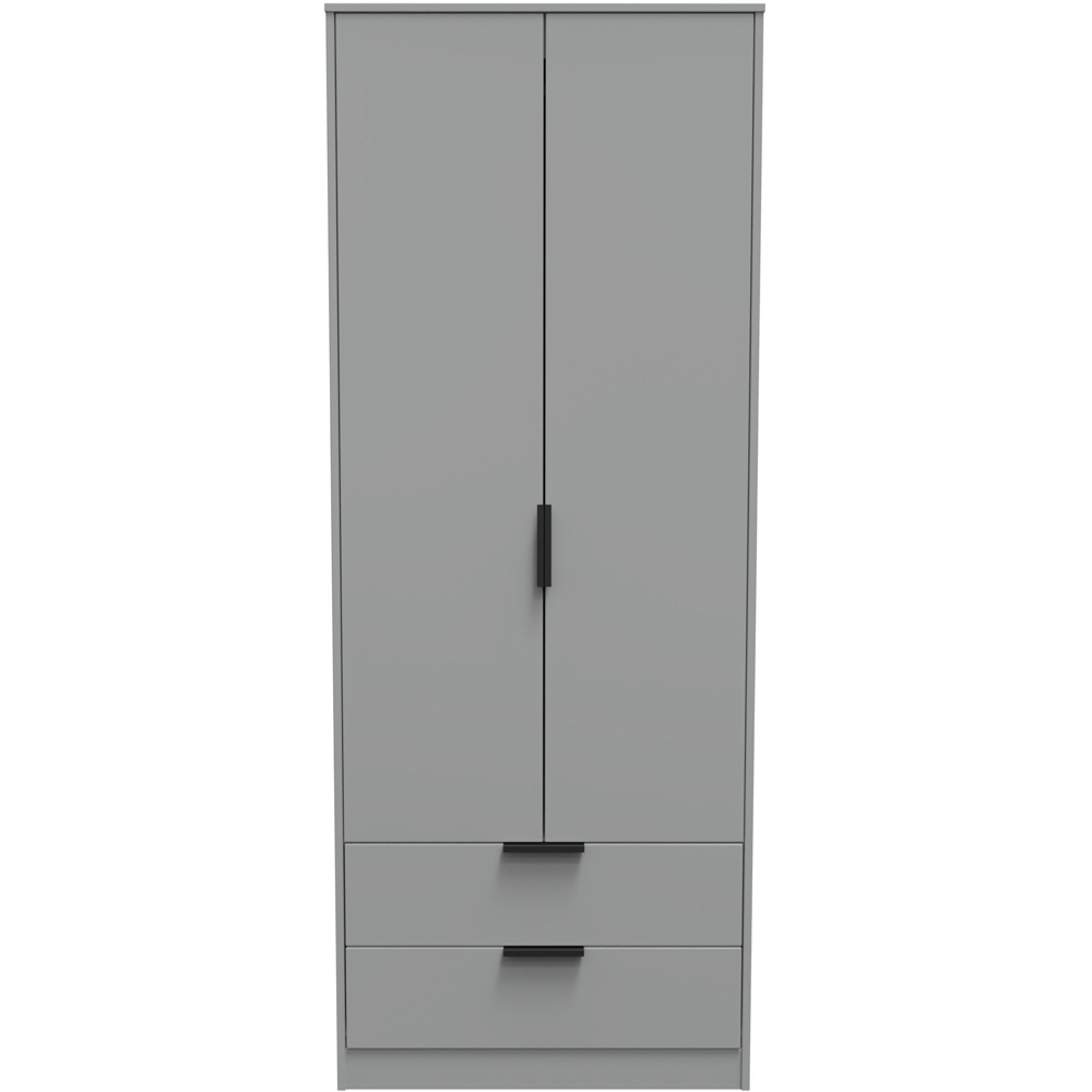 Crowndale Diego 2 Door 2 Drawer Dusk Grey Tall Wardrobe Ready Assembled Image 7
