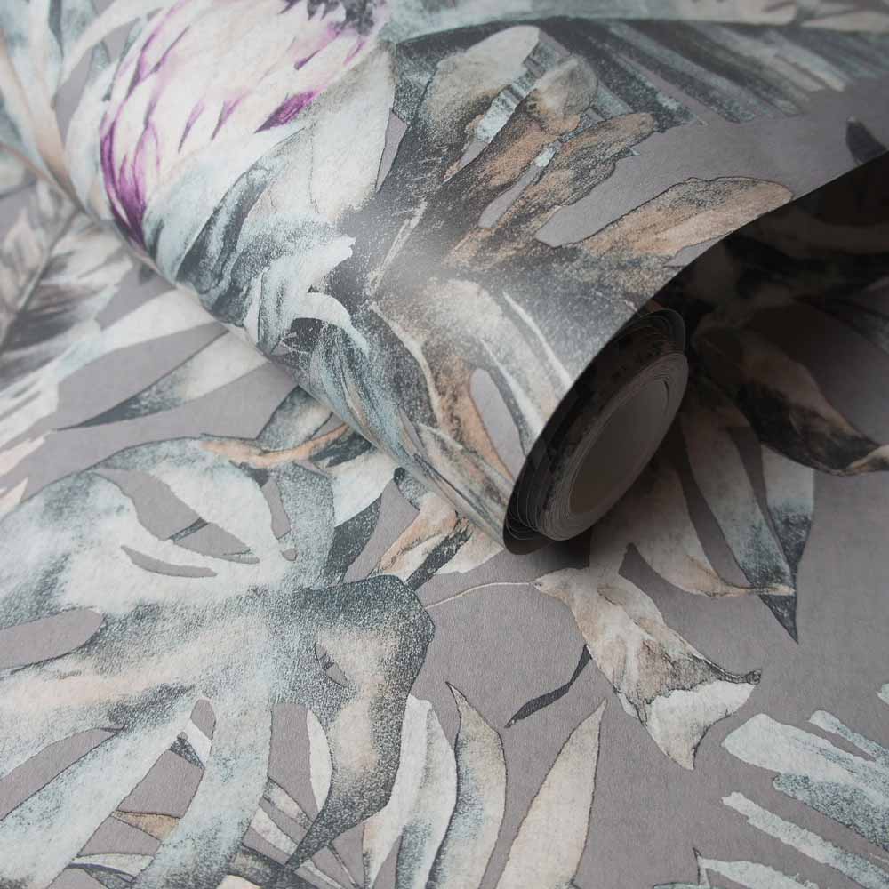 Holden Decor Protea Floral Grey Wallpaper Image 3
