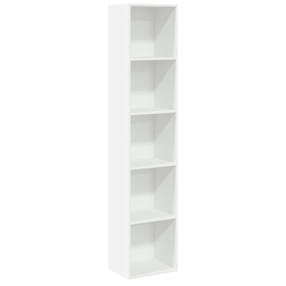 vidaXL 5 Shelf White Bookcase Image 2