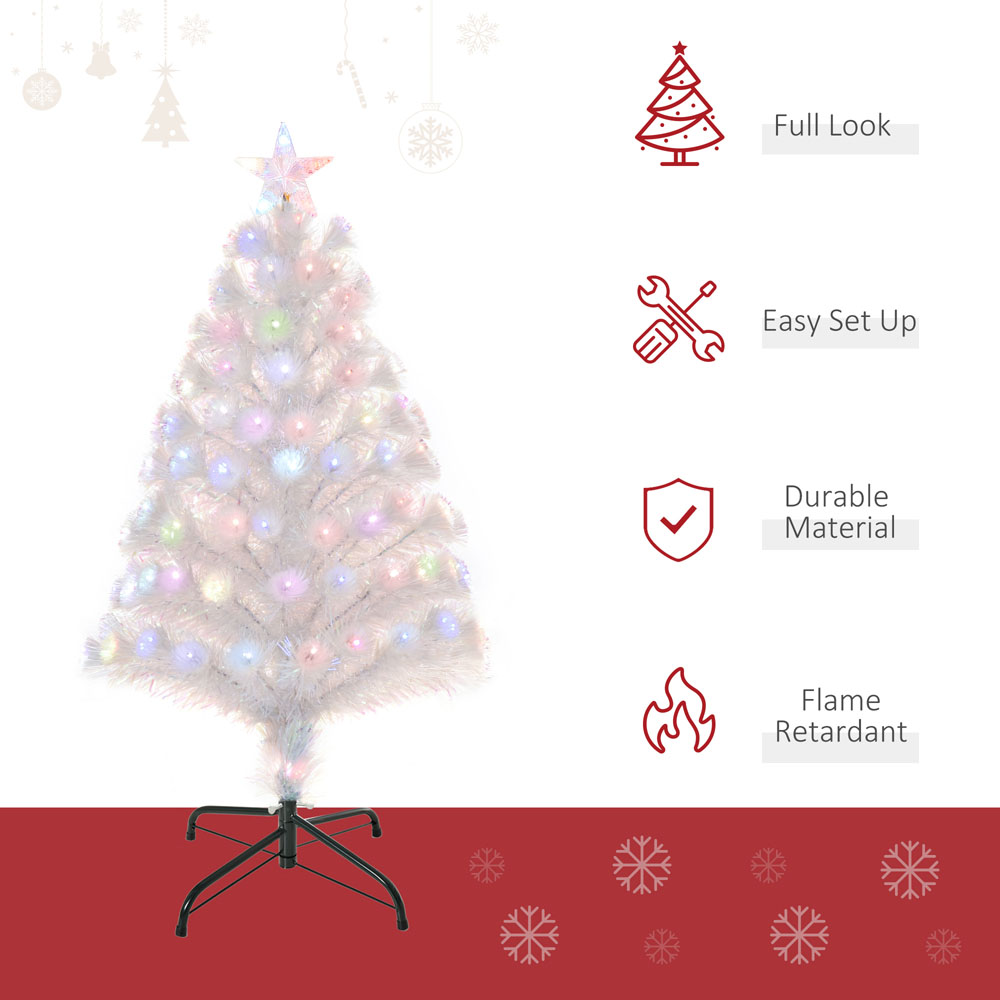 Everglow Fiber Optic LED White Artificial Christmas Tree 3ft Image 4