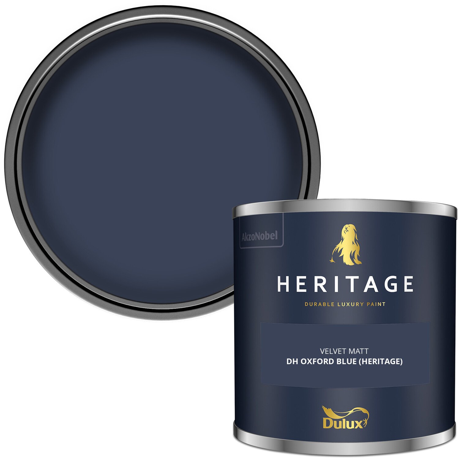 Dulux Heritage Walls and Ceilings Oxford Blue Velvet Matt Emulsion Paint Tester Image 2