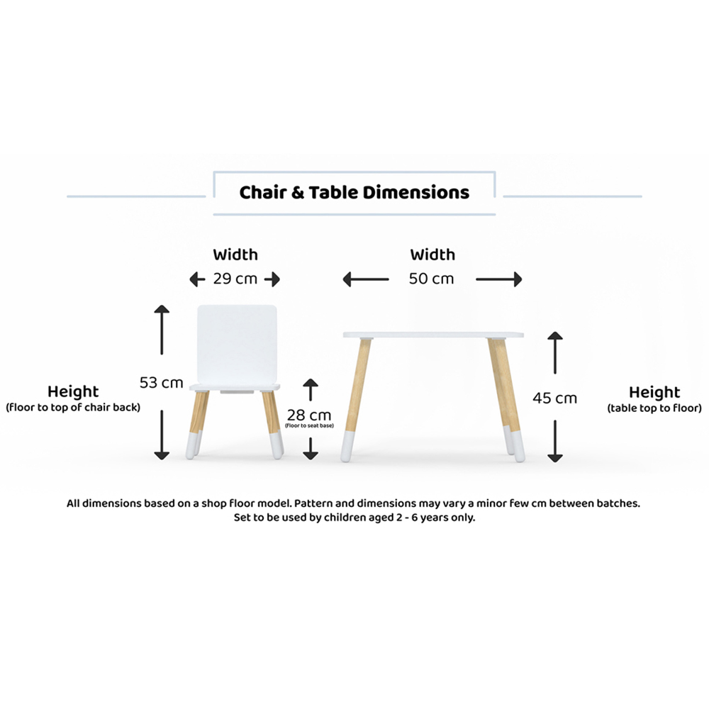 Kudl Kids 2 Seater White Snow Table and Chair Set Image 4