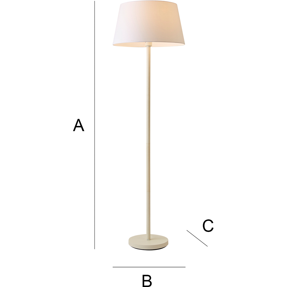 ValueLights Charlie Tapered Shade White Floor Lamp and Bulb Image 8