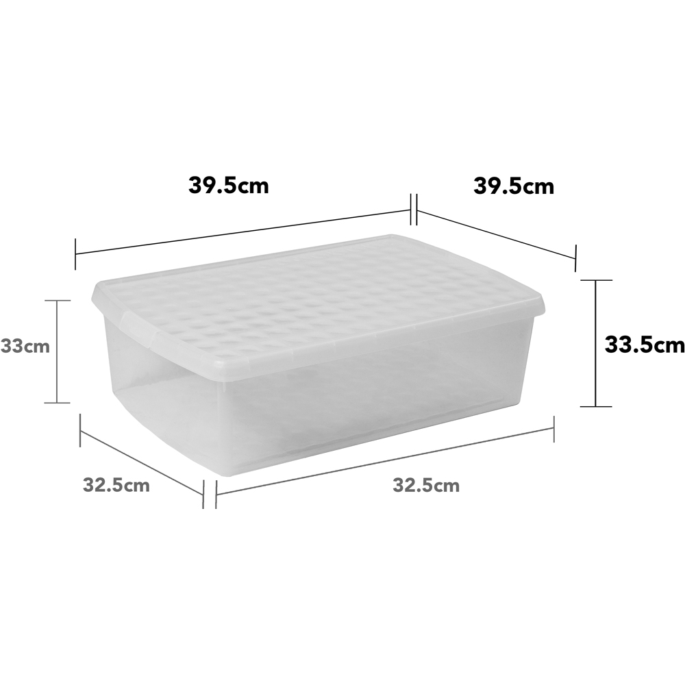 Wham Clip 30L Clear Rectangular Storage Box with Lid 4 Pack Image 6