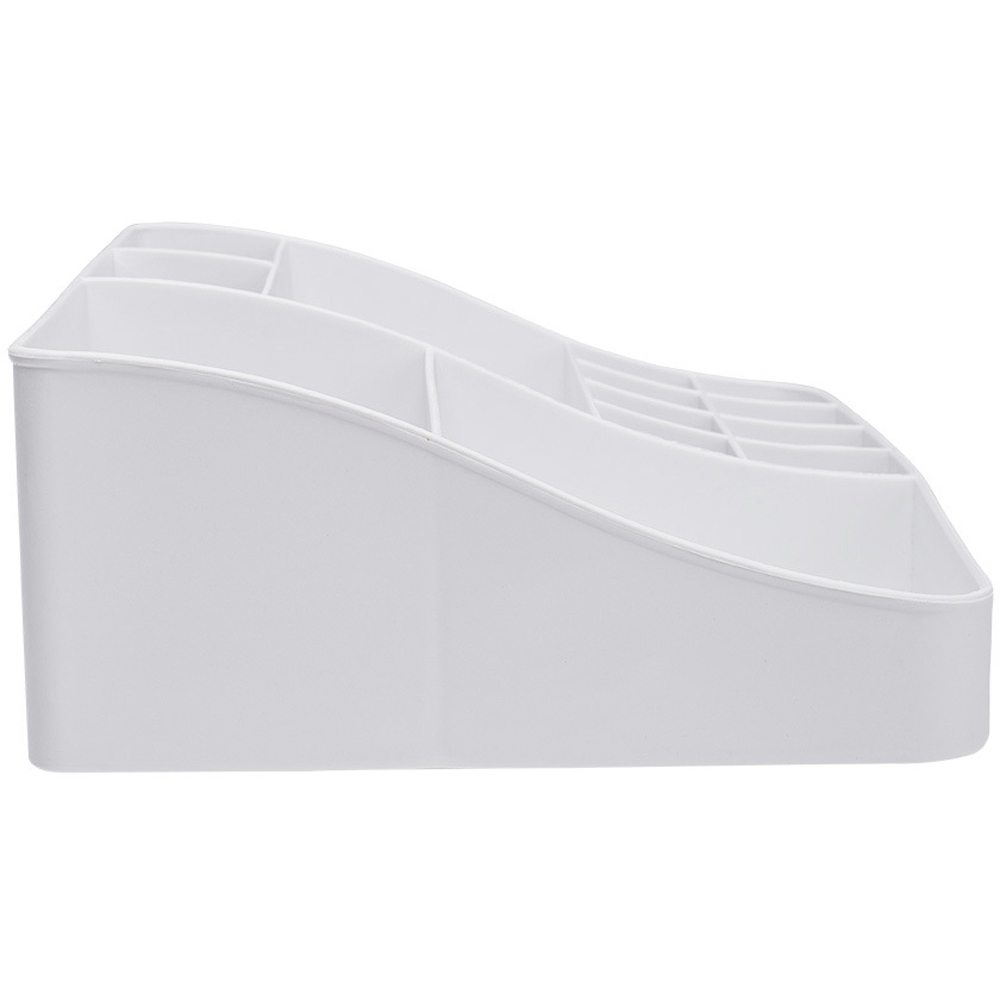 H&O Direct 13 Compartment White Plastic Makeup Organiser Image 2