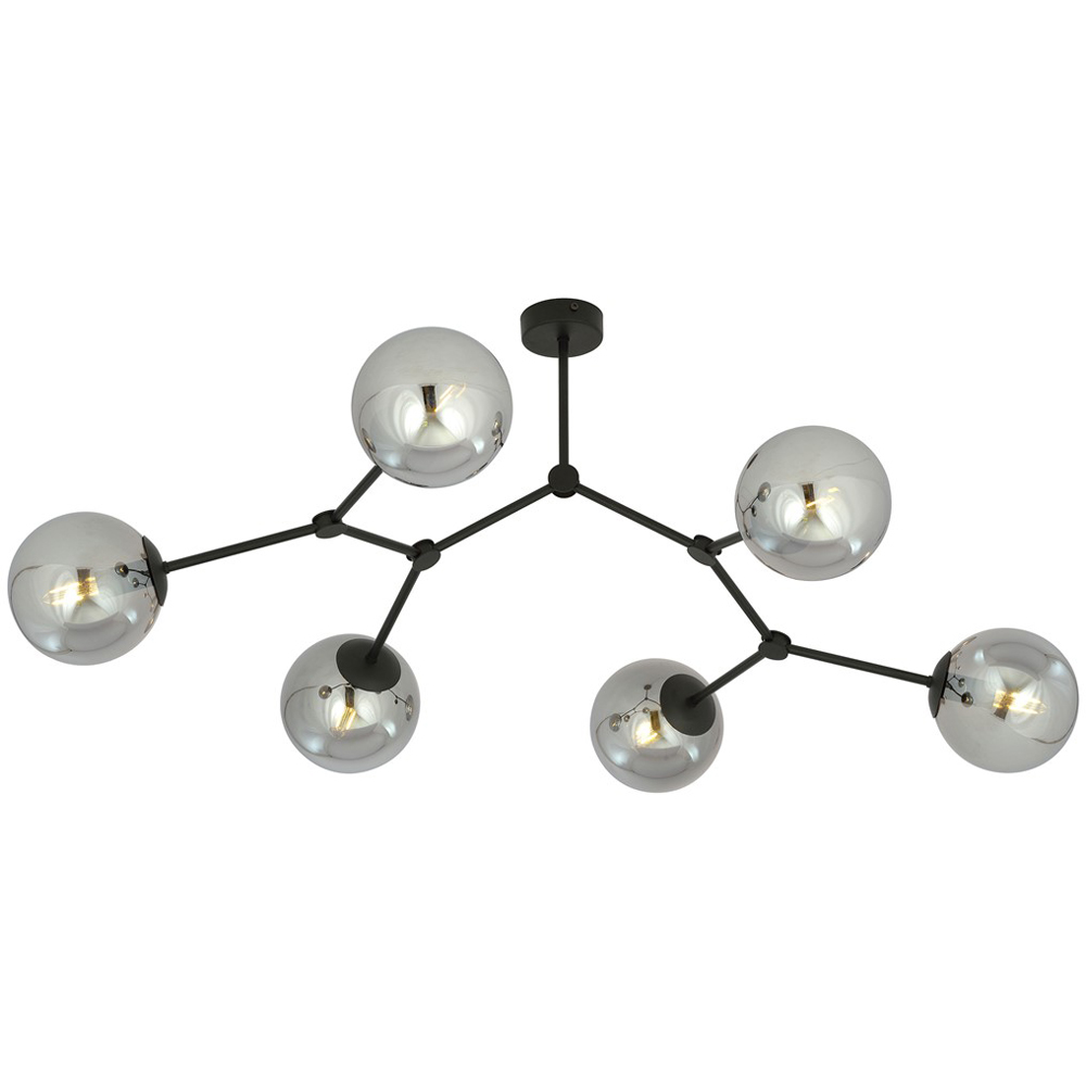 Emibig Space 6 Light Graphite Shade Black E14 Ceiling Light Image 3