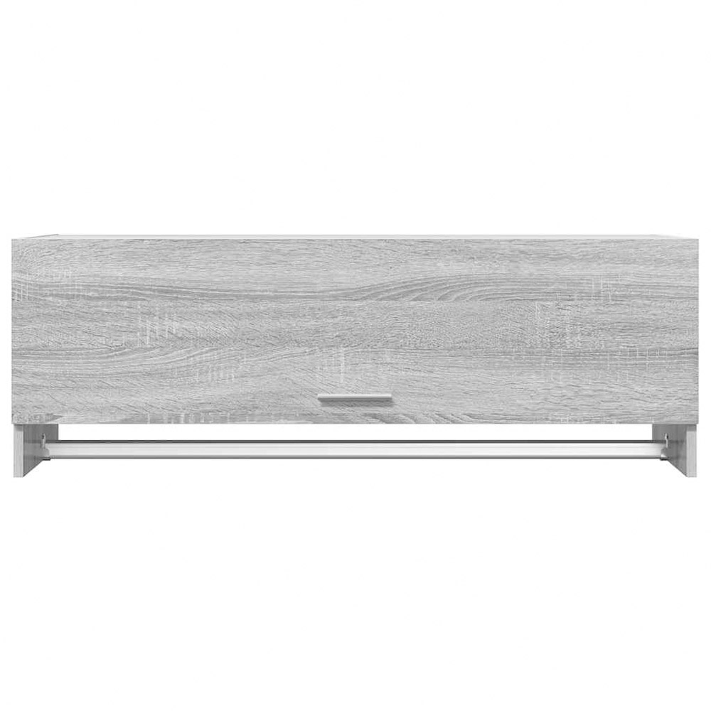 vidaXL Single Flap Door Grey Sonoma Wardrobe with Hanger Bar Image 5