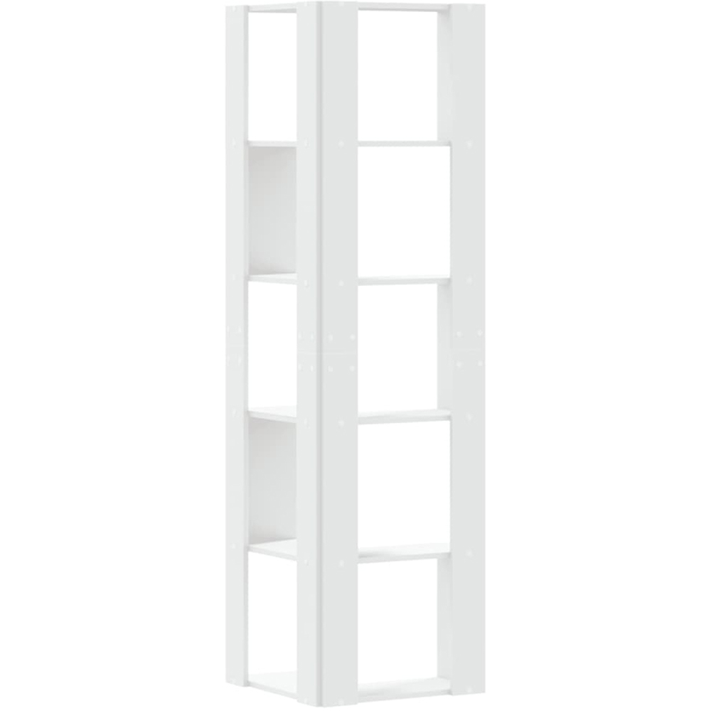 vidaXL 5 Shelf White Corner Bookcase Image 3
