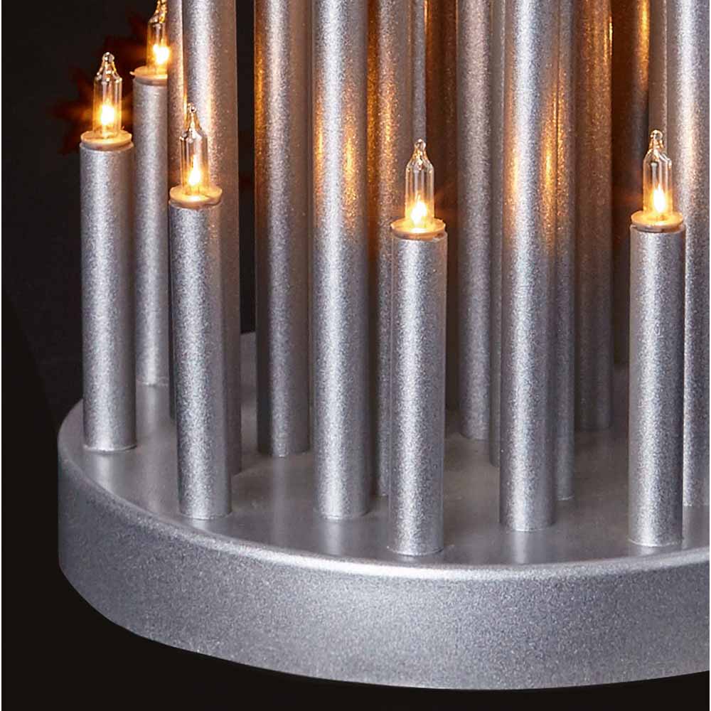 Premier 33cm 33 LED Round Silver Candle bridge Image 3
