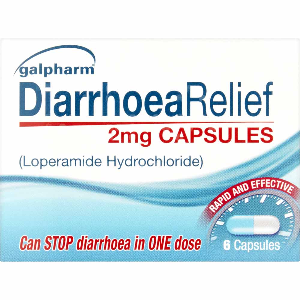 Galpharm Diarrhoea Relief Capsules 2mg 6 Pack Image 1