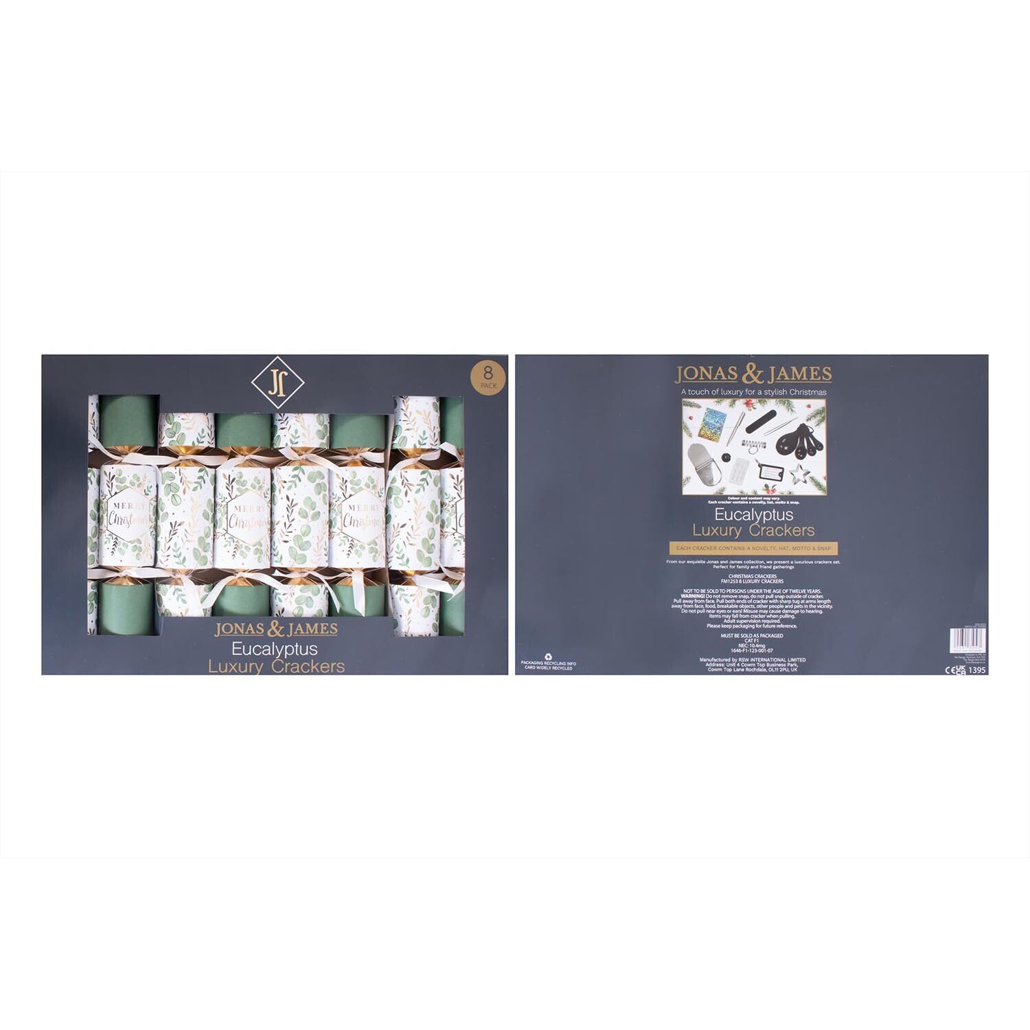 Pack of Eight Eucalyptus Luxury Crackers Image