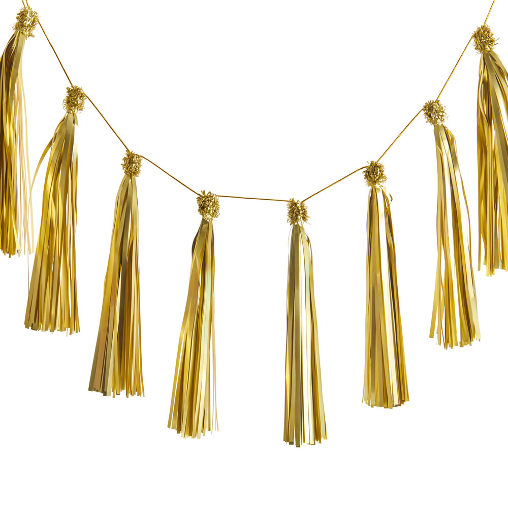 Wilko Gold Foil Tassel Christmas Garland Wilko