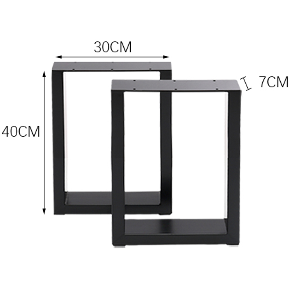 Living and Home 2 Pack Black Industrial Rectangular Metal Table Leg 30 x 40cm Image 8