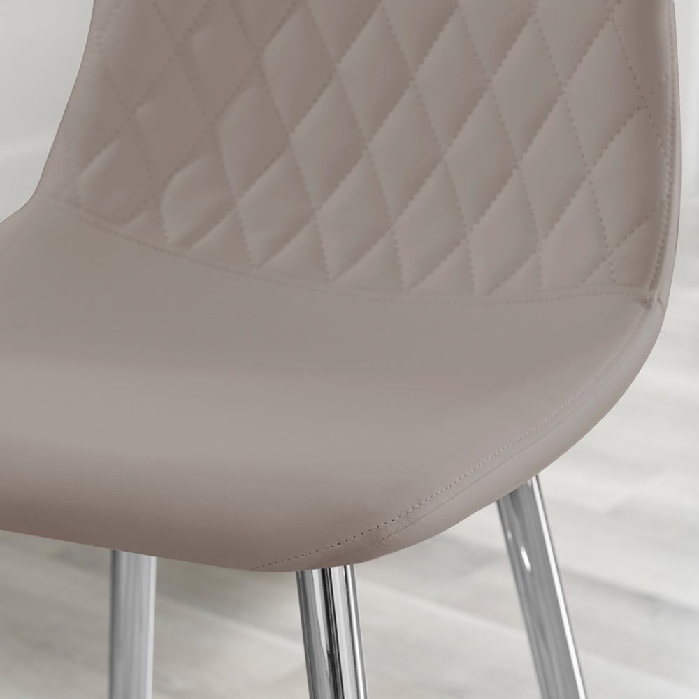 Furniturebox Solara Cappuccino and Silver Faux Leather Bar Stool Set of 2 Image 2