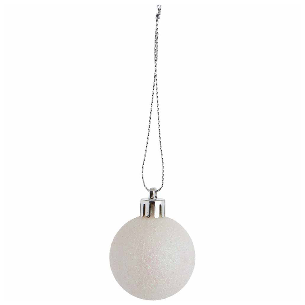 Wilko Glitters Irridescent Glitter Christmas Baubles 9 Pack Image 2