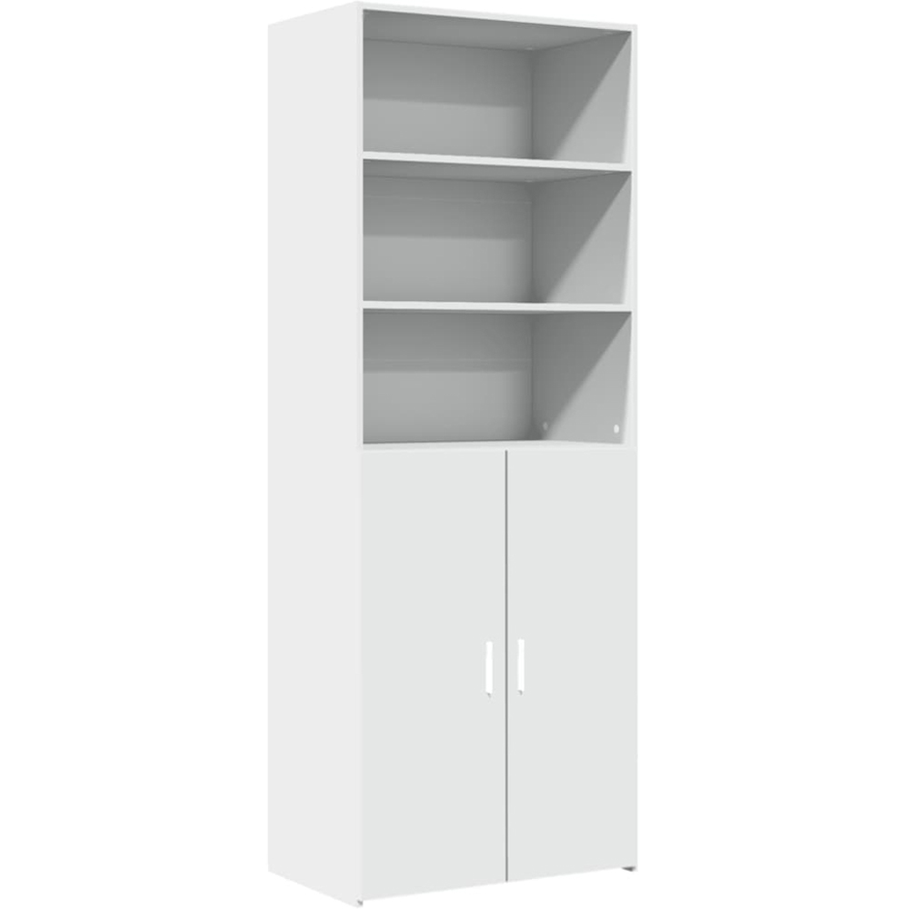 vidaXL 2 Door 3 Shelf White Highboard Image 1