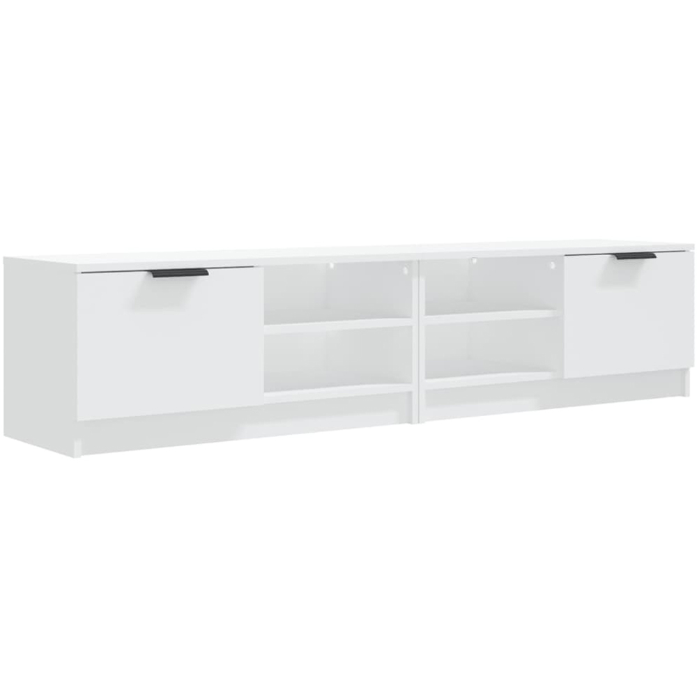 vidaXL Single Door 2 Shelf White TV Cabinet Set of 2 Image 2