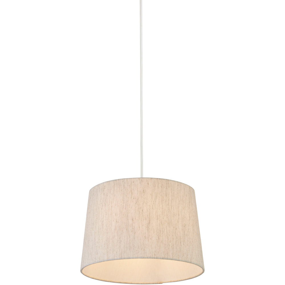 Lighting Collection Underwood Taupe Linen Tapered Drum Ceiling Lamp Shade 30cm Image 3