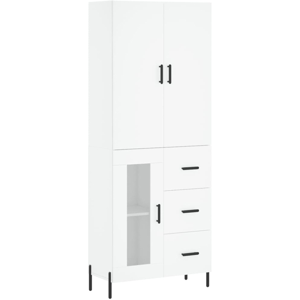 vidaXL 3 Door 3 Drawer 2 Shelf White Highboard Image 2