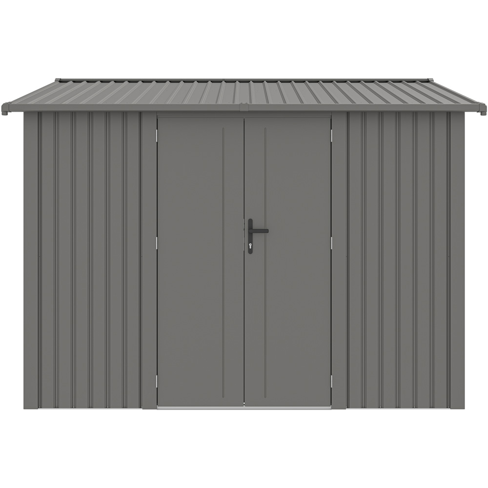 Rowlinson 10 x 10ft Grey Brentvale Premium Apex Metal Garden Shed Image 4