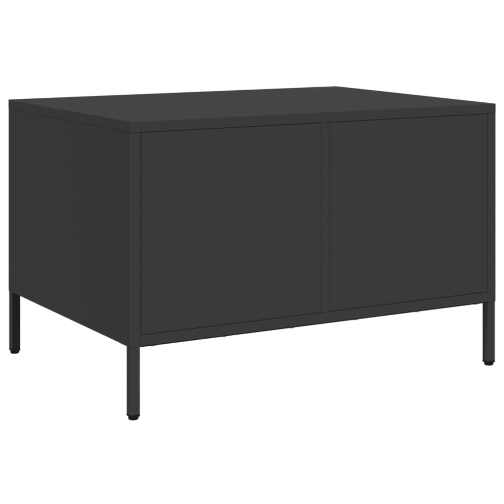 vidaXL 2 Drawer Black Steel Industrial Style TV Cabinet Image 4