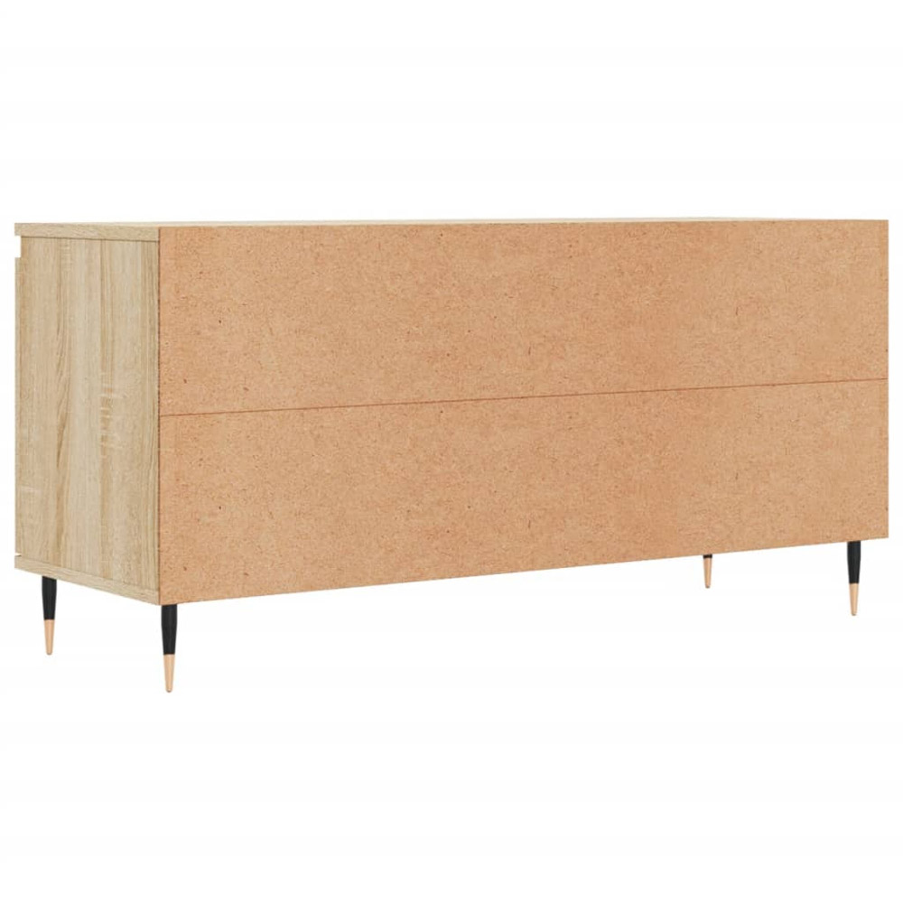 vidaXL 2 Door 2 Open Shelf Sonoma Oak TV Cabinet with Metal Legs Image 8